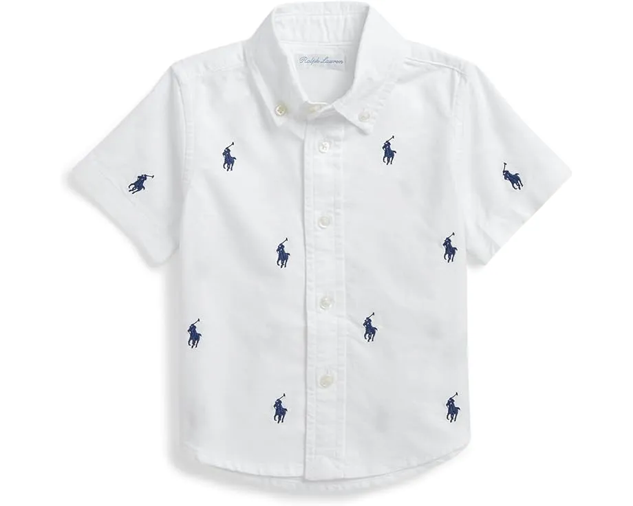 Короткая рубашка поло из оксфорда с пони Polo Ralph Lauren Kids для младенцев