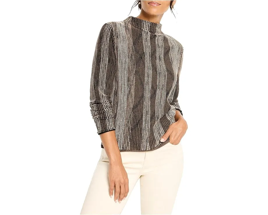 Свитер NIC+ZOE Petite Ombre с пиксельным узором и воронкообразным воротником