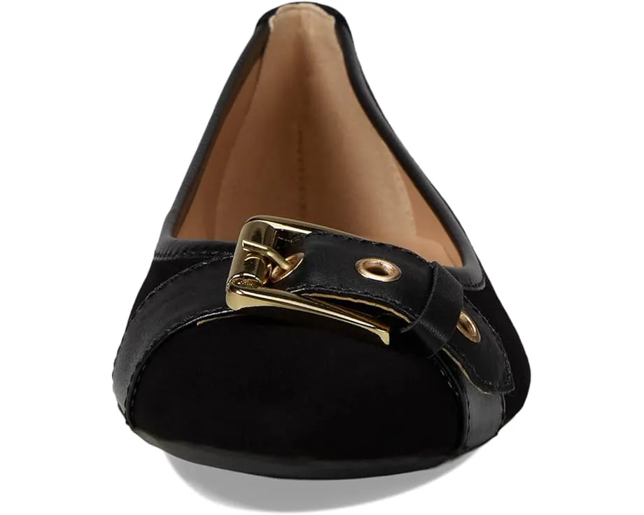 Балетки French Sole Ditto из замши с декоративной пряжкой