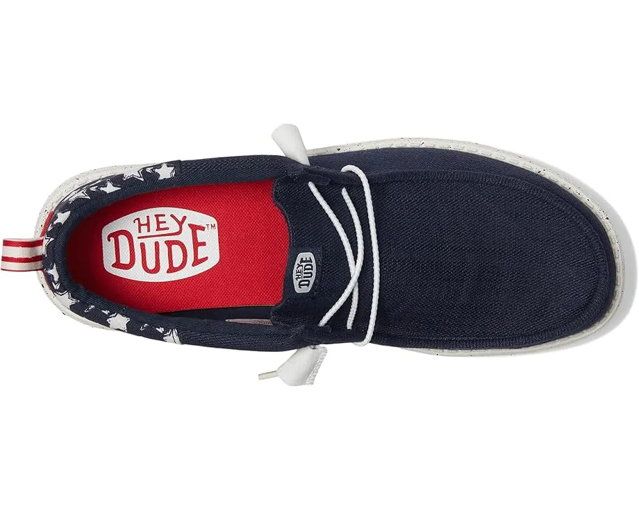 Кроссовки Hey Dude Wally Funk Americana Stars с круглым носком и съемной стелькой