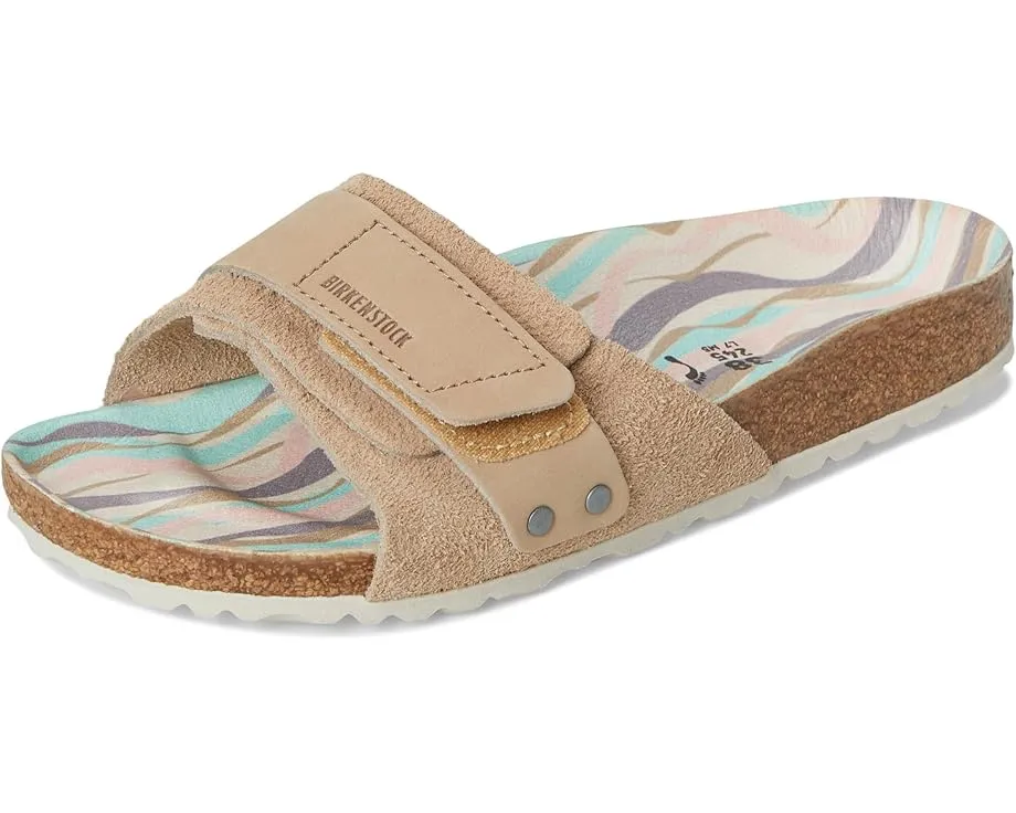 Сандалии Birkenstock Oita Printed Footbed с замшевым верхом и стелькой с принтом