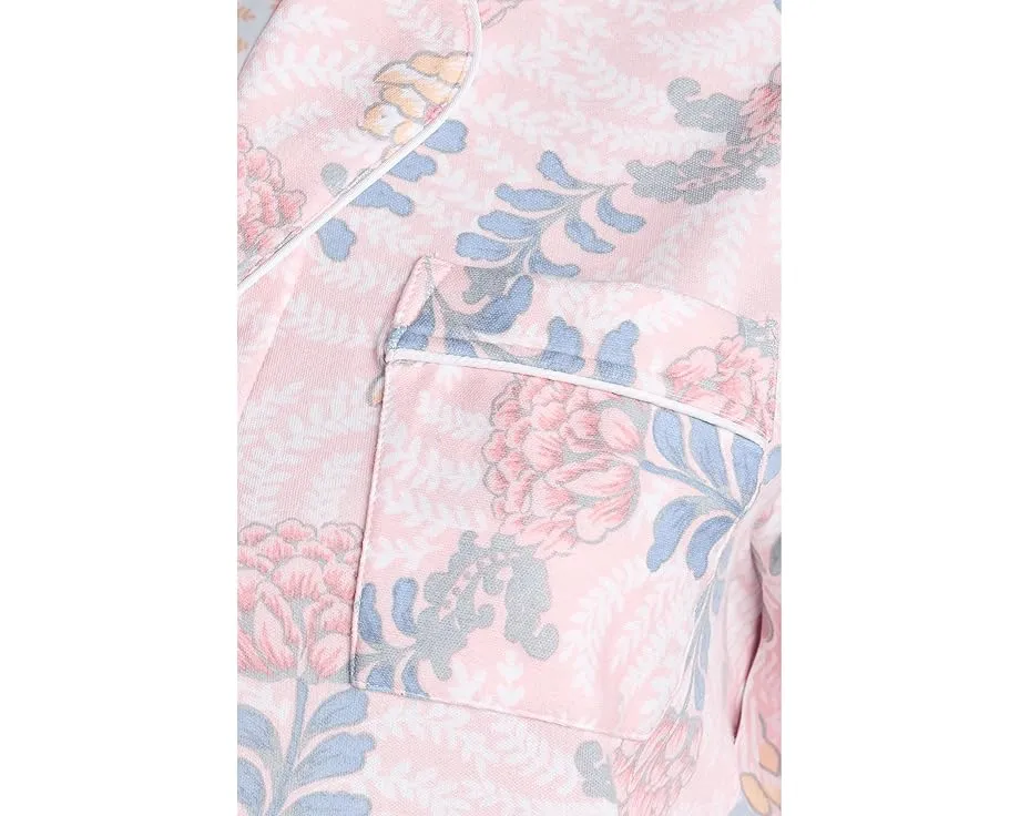 Пижамный комплект Karen Neuburger Plus Size с цветочным принтом и отложным воротником