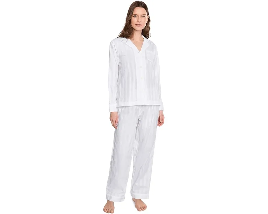 Пижамный комплект Lauren Ralph Lauren с длинным рукавом и отложным воротником