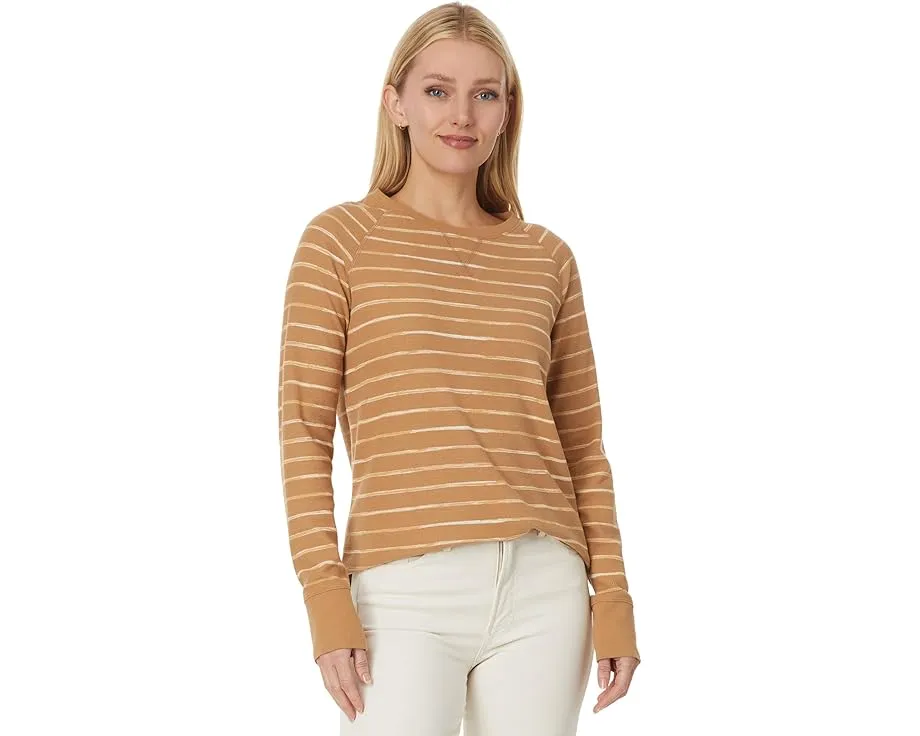 L.L.Bean Футболка Unshrinkable Mini-Waffle с длинным рукавом и полоской