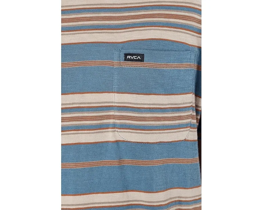 Футболка RVCA Magnolia Crew SS с полосками и нагрудным карманом