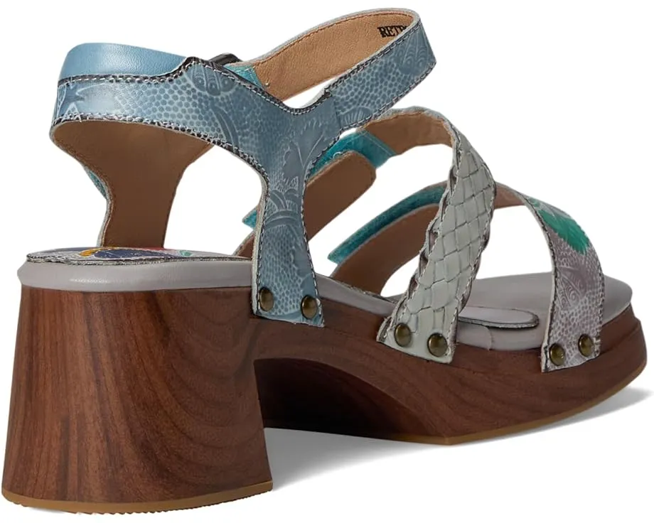 Сандалии L'Artiste by Spring Step Retropel с ручной росписью и регулируемой застежкой