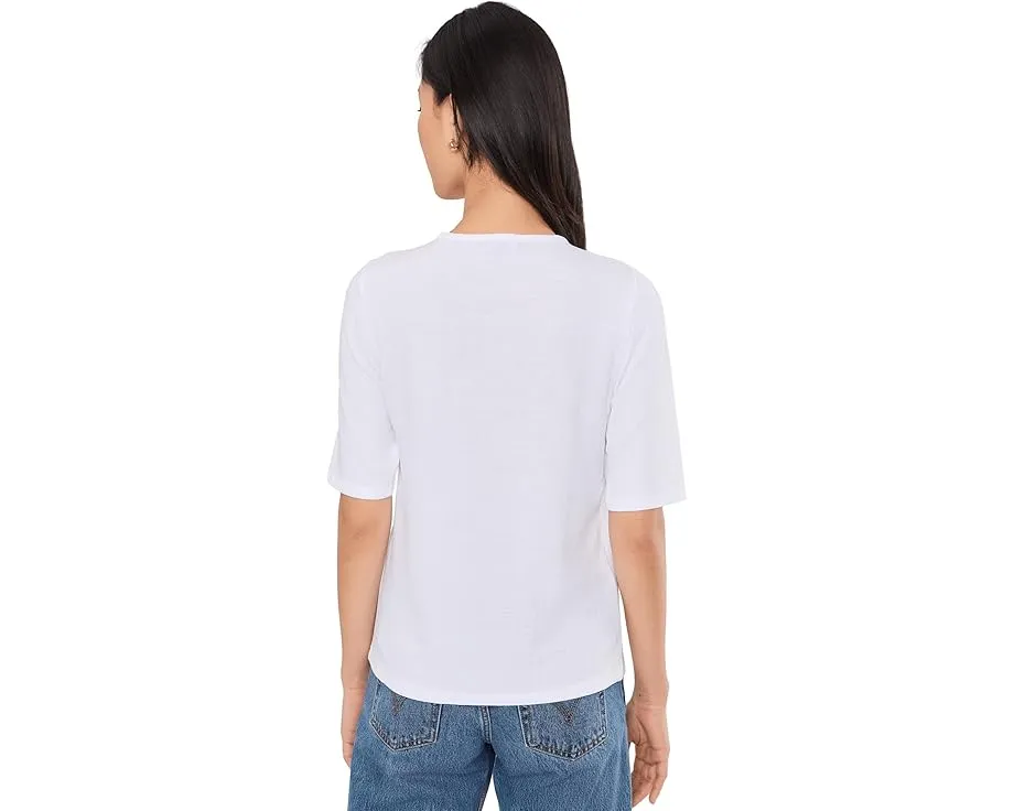 Топ Eileen Fisher с рукавом три четверти и круглым вырезом из стрейч-джерси