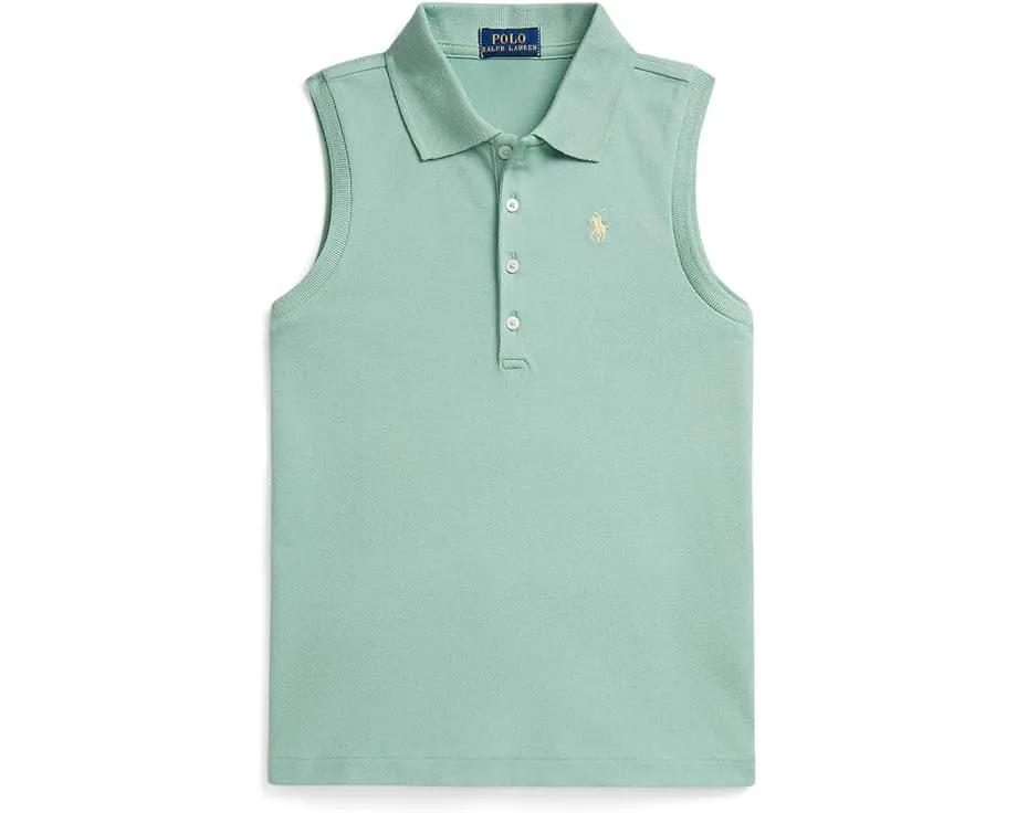 Поло без рукавов из стрейч-сетки Polo Ralph Lauren Kids для детей постарше