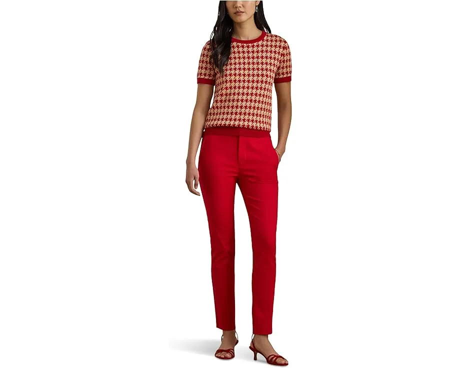 Свитер Lauren Ralph Lauren с коротким рукавом и узором «гусиная лапка»