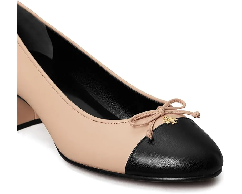 Туфли лодочки Tory Burch 45 мм Cap Toe с бантом и блочным каблуком