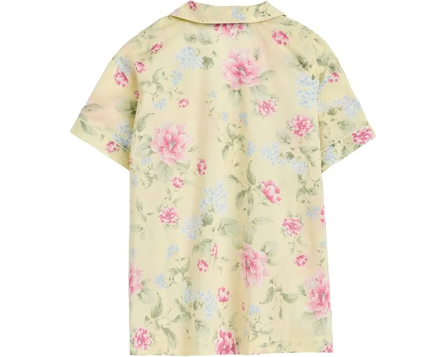 Пижамный комплект Lauren Ralph Lauren из хлопкового полотна с коротким рукавом и шортами-боксерами