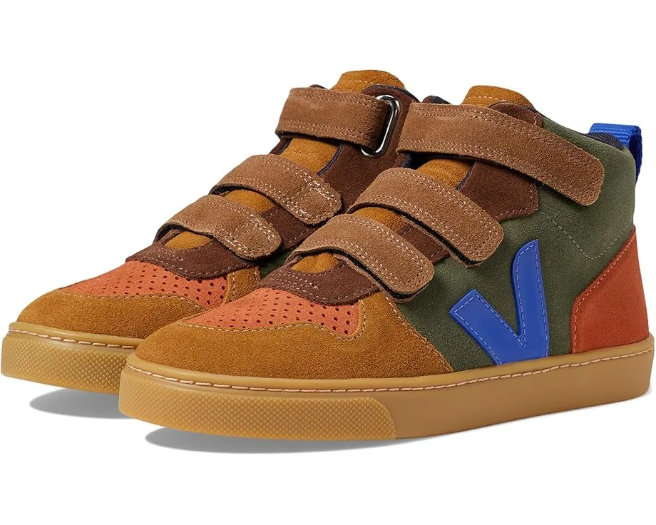 Детские кроссовки VEJA Small V-10 Mid на липучке из кожи