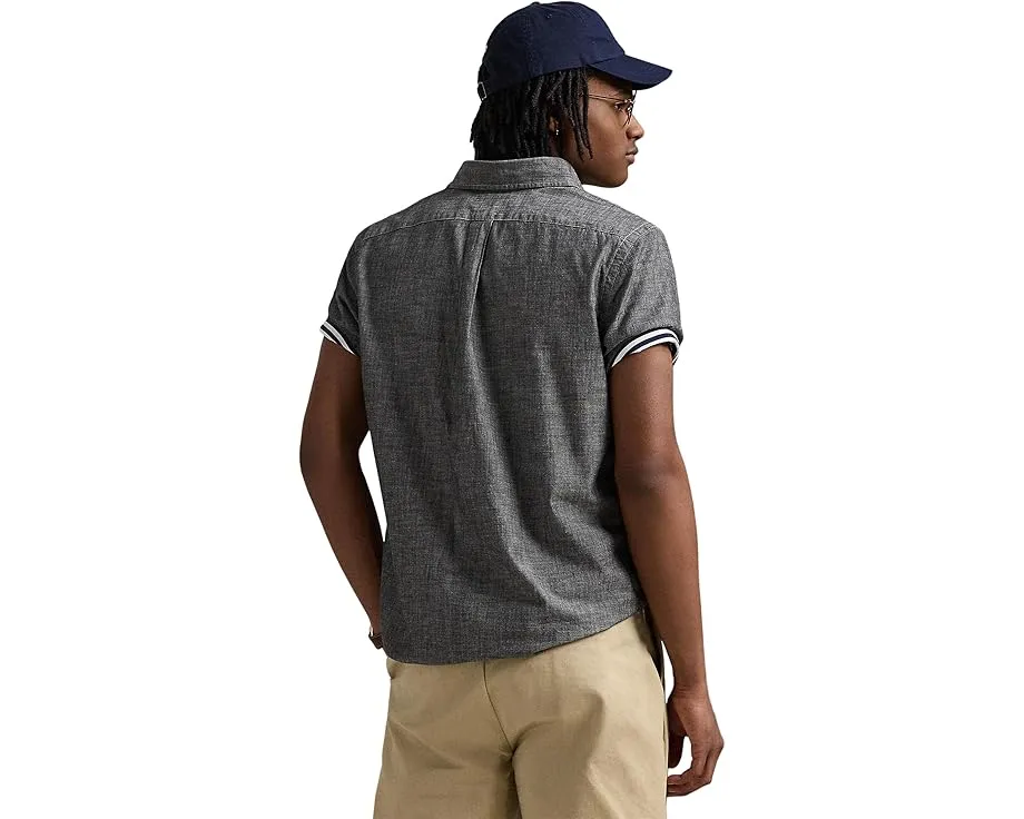 Рубашка Polo Ralph Lauren Classic Fit Chambray с коротким рукавом и поношенным видом