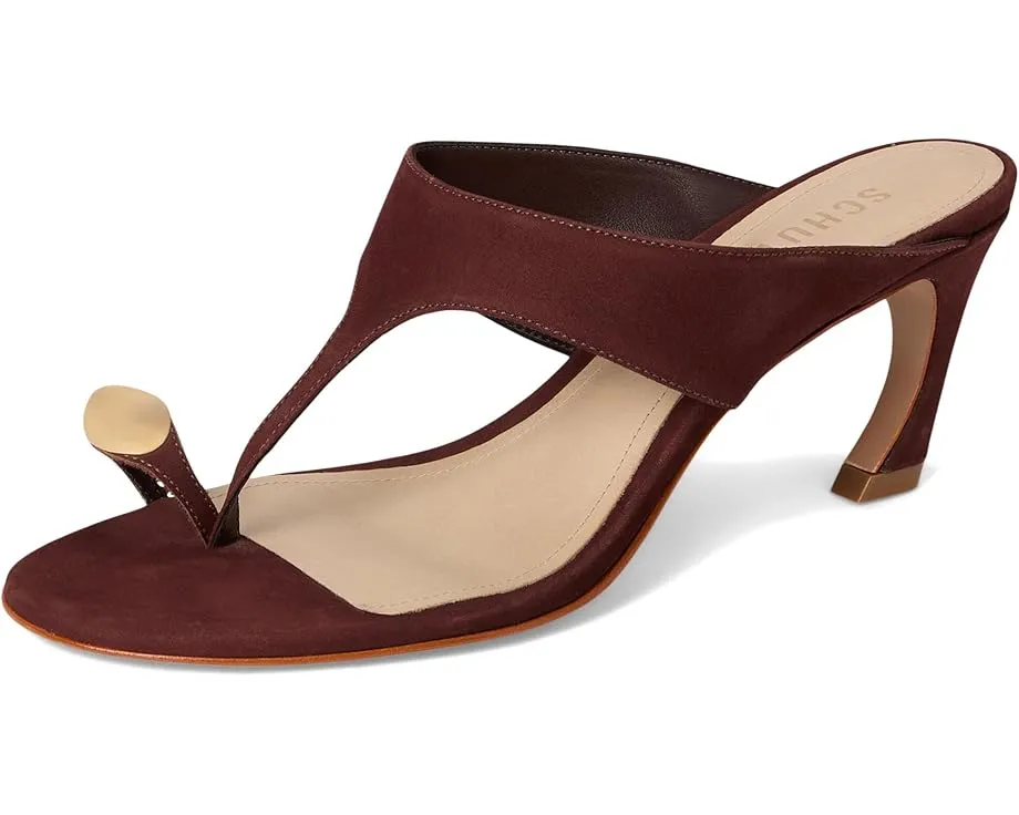 Сандалии Schutz Maisie на скульптурном каблуке с золотым акцентом на носке