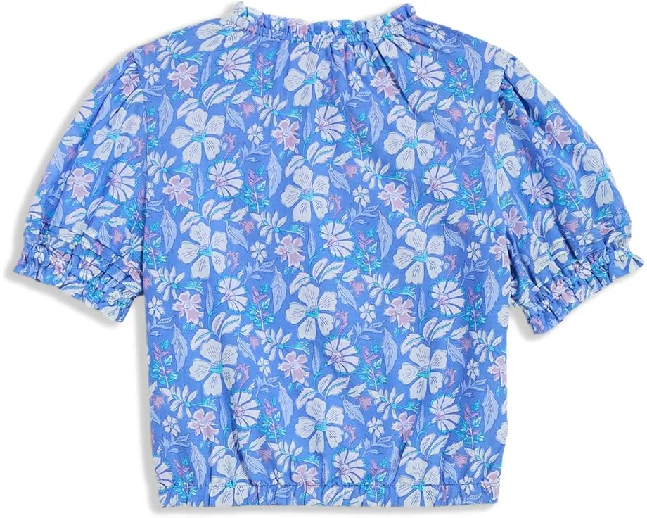 Топ Vineyard Vines Kids Emmy Pintuck с короткими рукавами и сборками