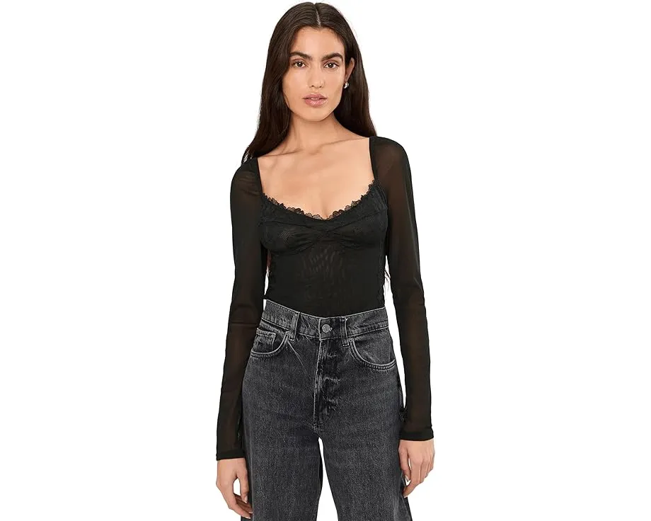 Боди Suddenly Fine с кружевными вставками от Free People