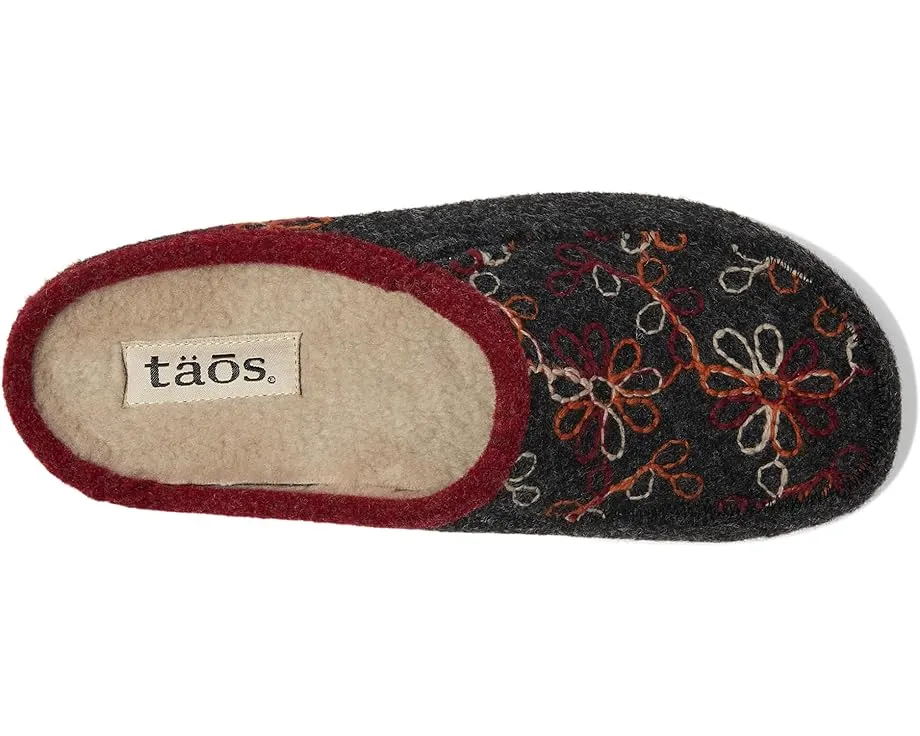 Тапочки Woolflower с ручной вышивкой и меховой подкладкой от Taos Footwear