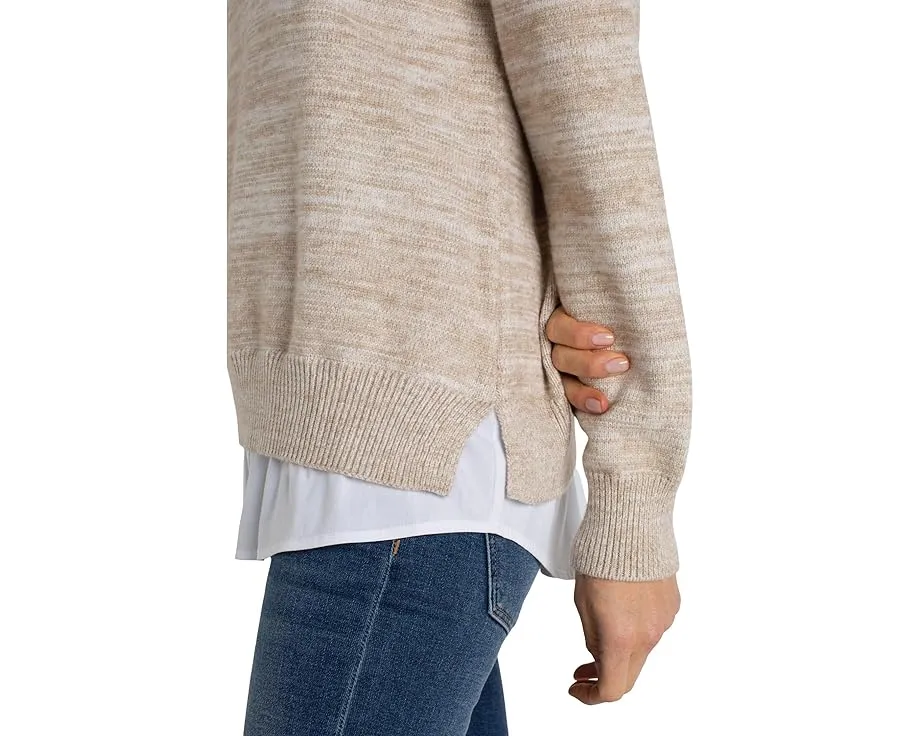 Свитер Liverpool Los Angeles Long Sleeve Two-Fer Collared из меланжевой пряжи