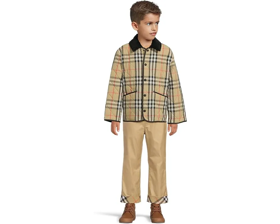 Брюки Sheldon в клетку от Burberry Kids с прямым кроем