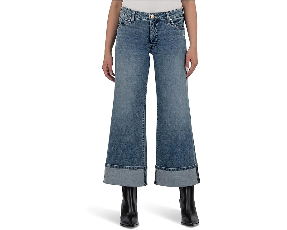 Широкие джинсы KUT from the Kloth Meg с высокой посадкой и подвернутым низом