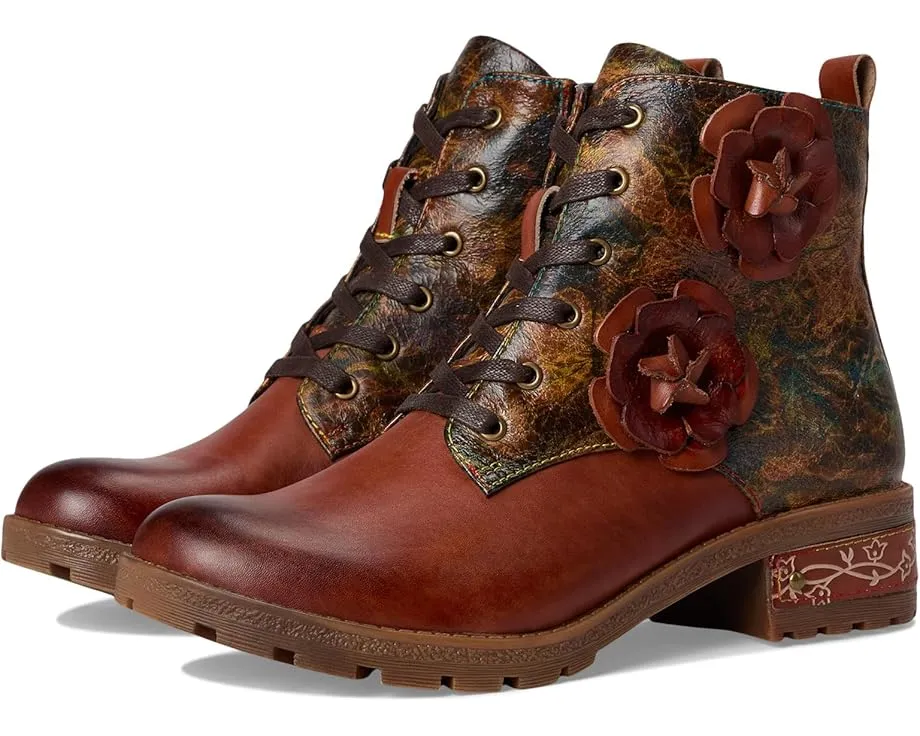 Ботильоны L'Artiste by Spring Step Martinela с цветочными аппликациями и шнуровкой