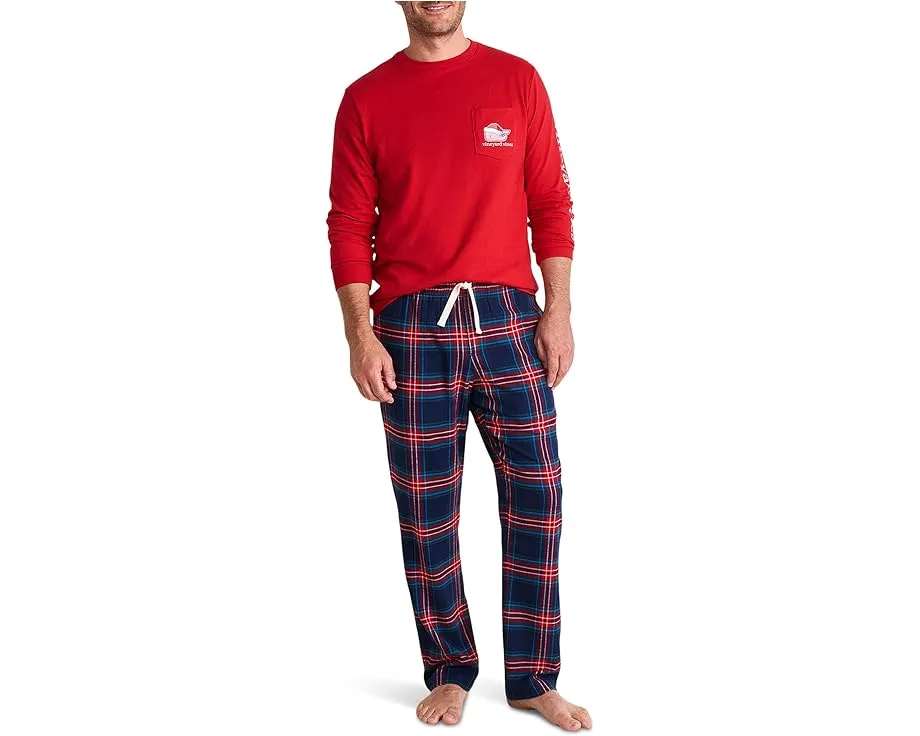 Длинная футболка 2025 Santa Whale с новогодним принтом Vineyard Vines