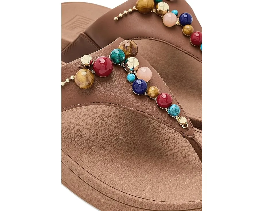 Сандалии Lulu Beaded FitFlop с открытым носом и ремешком на перемычке