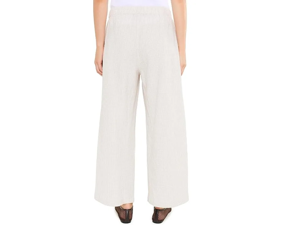 Eileen Fisher Органические хлопковые брюки Pucker Check Ankle Wide Pant Белые
