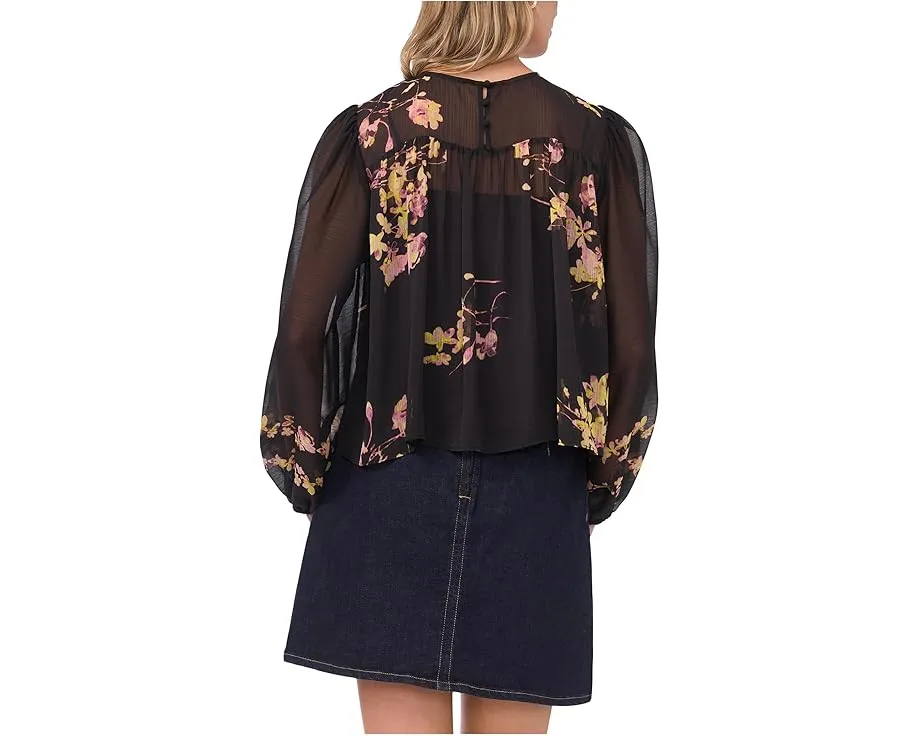 Длинное платье Vince Camuto с круглым вырезом и сборкой спереди