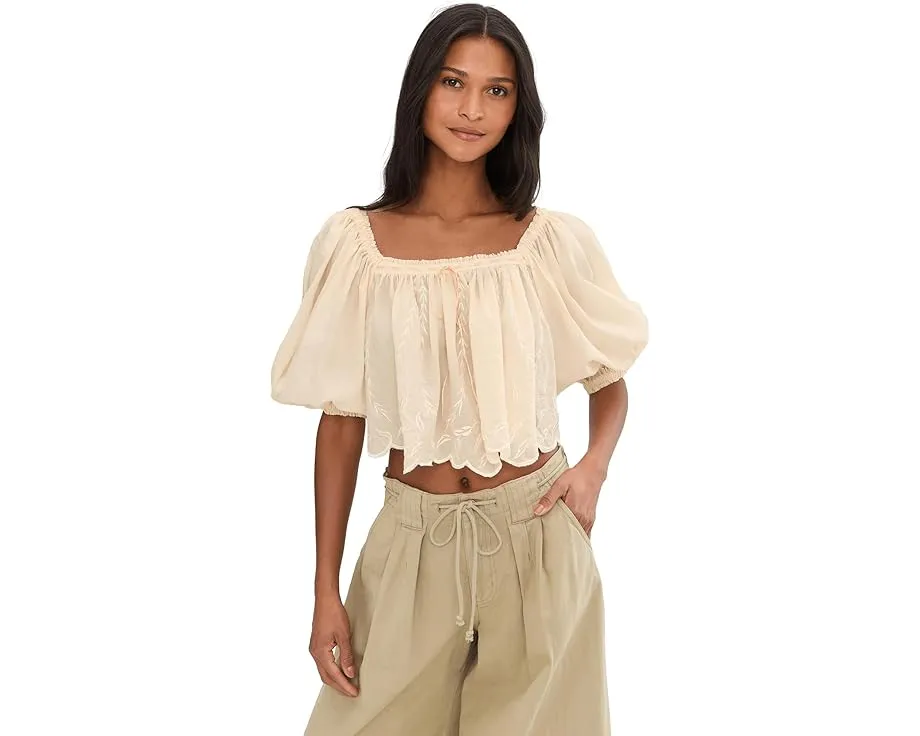 Free People Топ Bali Daydream Melody с квадратным вырезом и вышивкой
