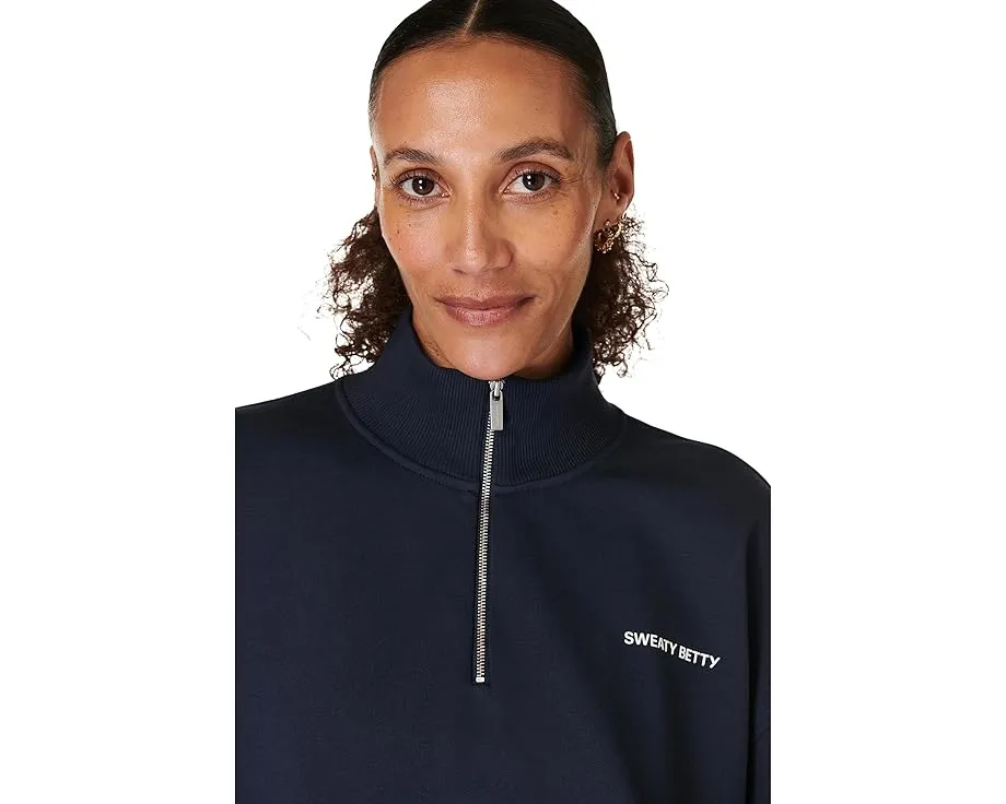 Sweaty Betty Полузипованный кроп-свитшот Revive из хлопка