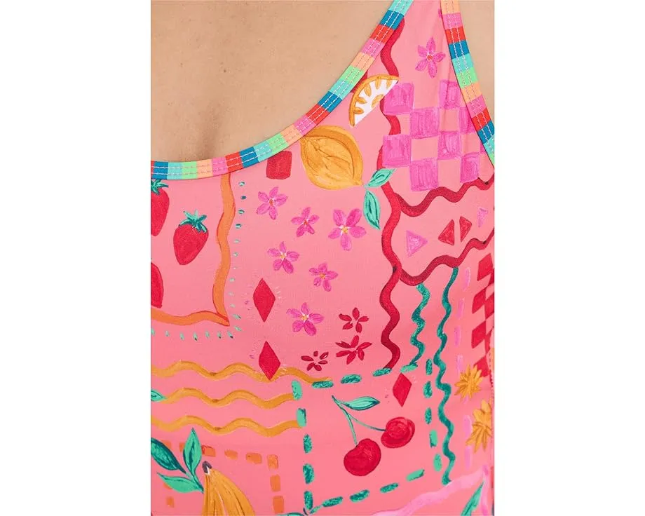 Цельный купальник Naomi с фруктовым принтом и двойными бретелями