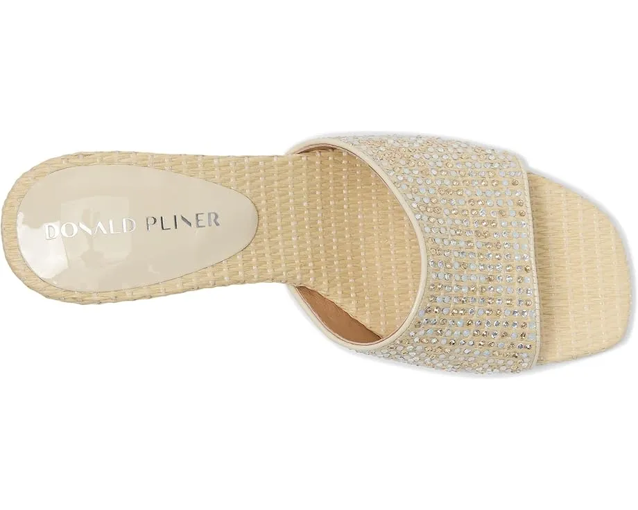 Сандалии Donald Pliner Rikki на среднем каблуке с плетеной рафией