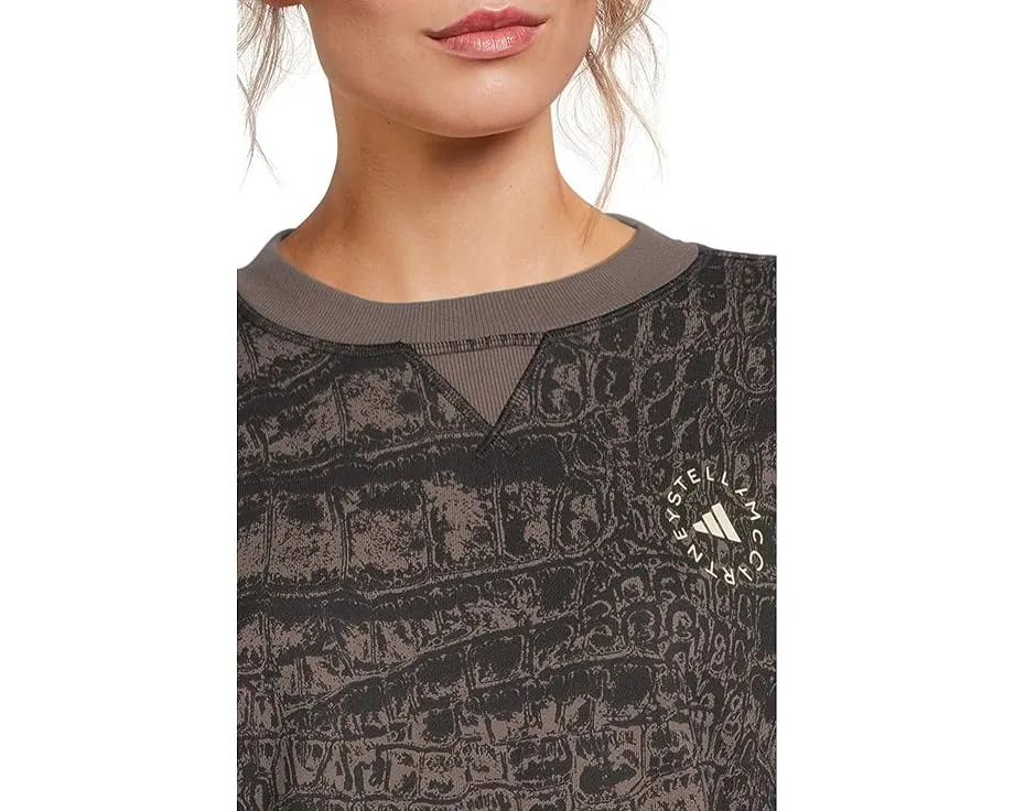 Свободный свитшот adidas by Stella McCartney с принтом крокодила и длинными рукавами