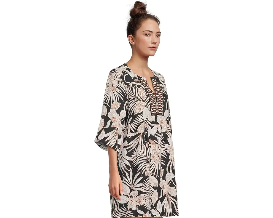 Платье-туника Tommy Bahama Stamped Lucia Blooms с карманами и цветочным принтом