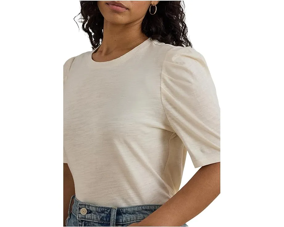 Топ Slub Jersey Puff-Sleeve с буфами из джерси Lauren Ralph Lauren