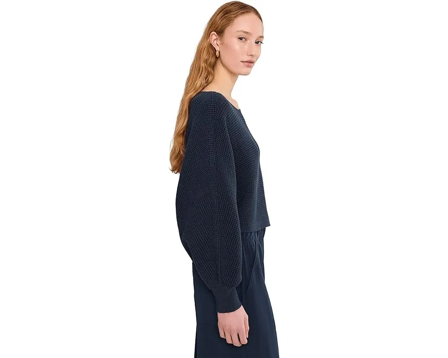 Короткий свитер Beyond Yoga Ready For Barre Cropped Sweater с вафельной вязкой и широким вырезом