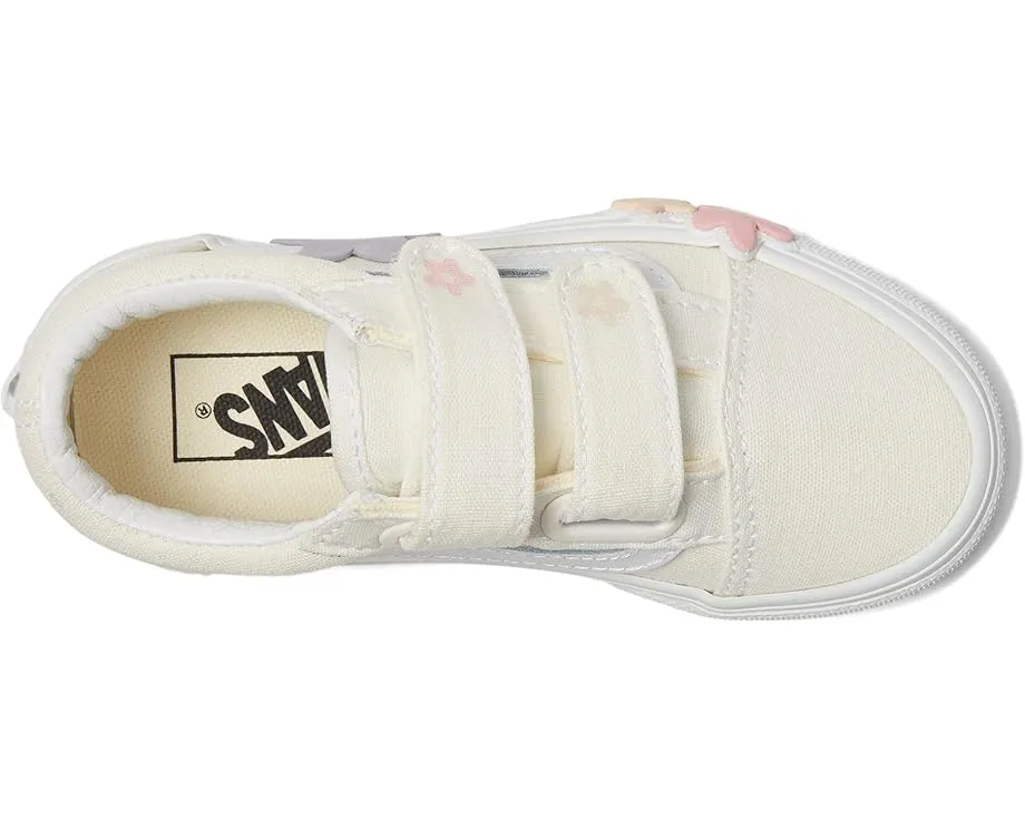 Кроссовки Vans Kids Old Skool V Flower с канвасовым верхом и липучками