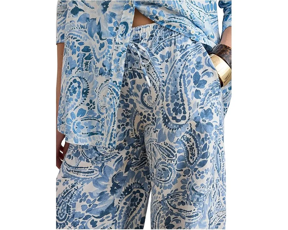 Брюки широкие Льняные с пайсли Paisley Linen Wide-Leg Lauren Ralph Lauren