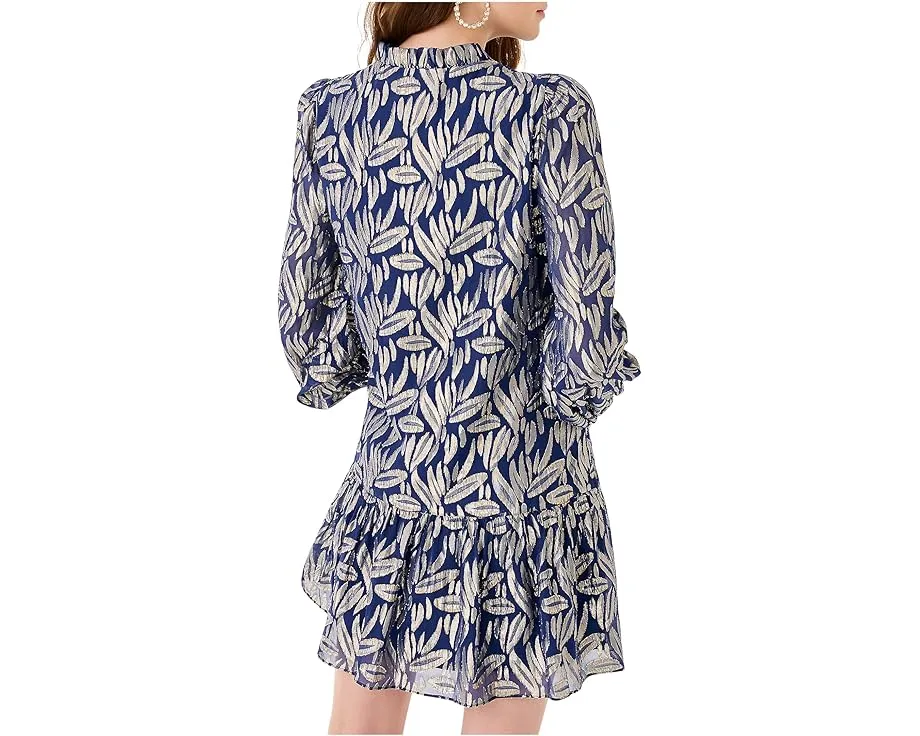 Платье Lilly Pulitzer Evaline из шелка с длинным рукавом и оборками