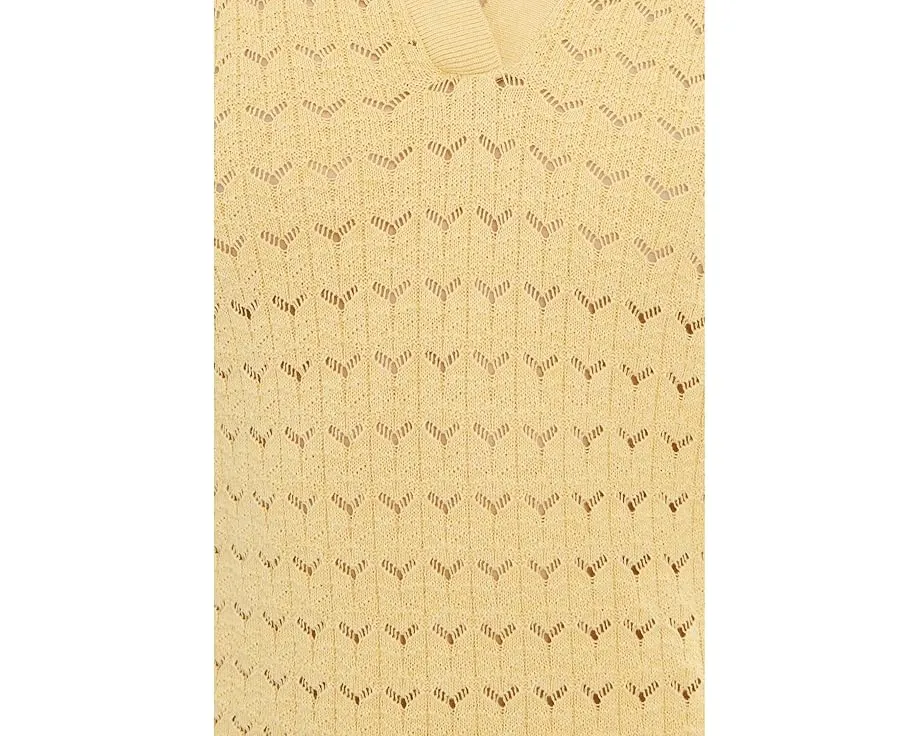 Heathered Cotton Tulip Pointel Collared Pullover