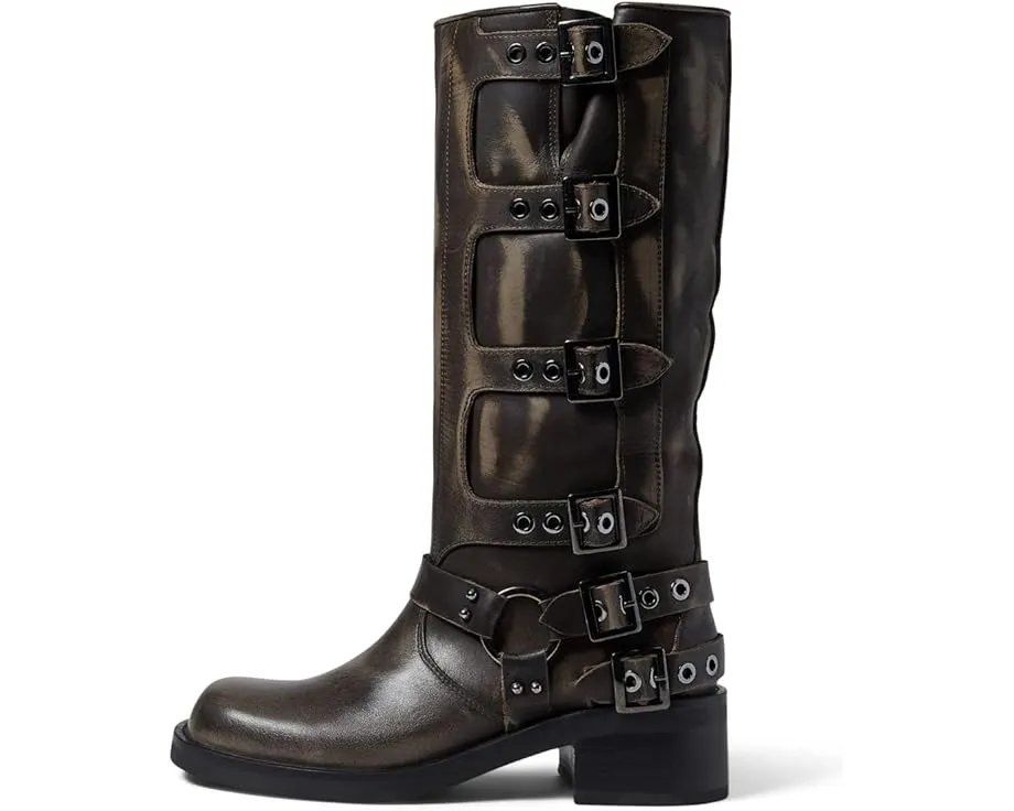 Кожаные ботинки Steve Madden Rocky с широким голенищем и пряжками