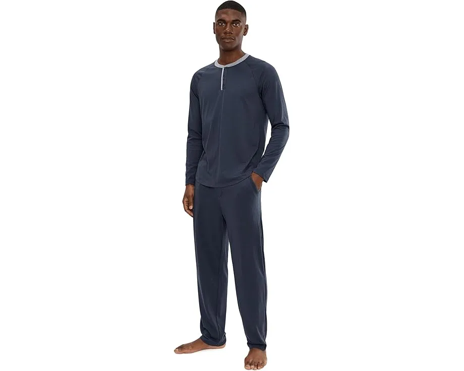Хенли Malibu Collection Barefoot Dreams из трикотажной ткани с тремя пуговицами