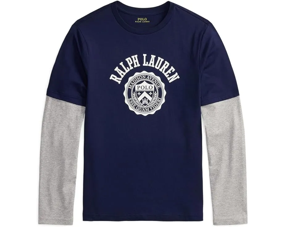 Футболка Polo Ralph Lauren Kids с логотипом и эффектом наслоения для детей постарше
