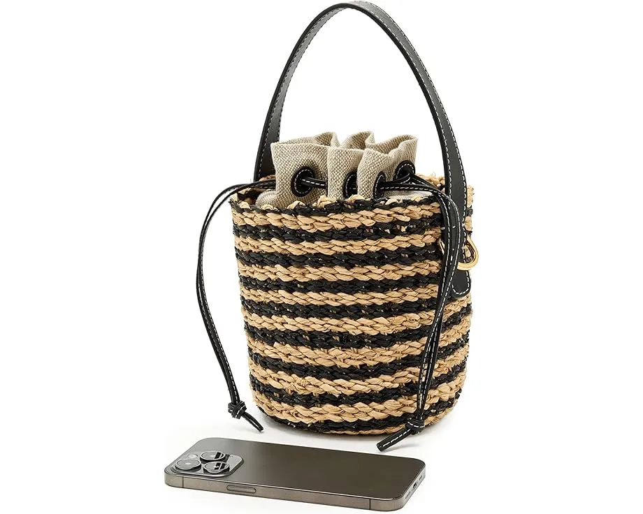 Мини-сумка-корзинка из соломы Mini Straw Basket с регулируемым ремнем Madewell