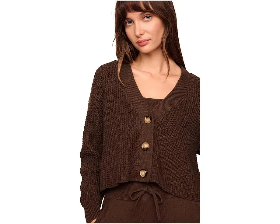 Короткий кардиган Eberjey Recycled Sweater Cropped Cardigan из переработанного хлопка