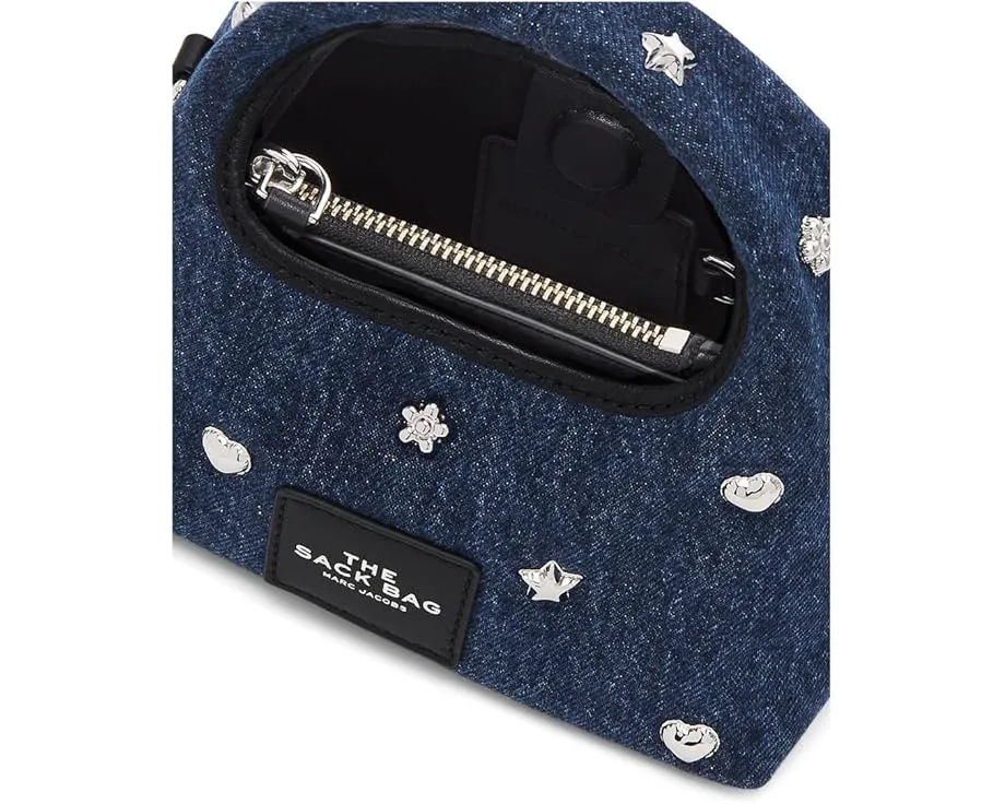 Микро сумка кроссбоди Mini Icon Stud Denim Micro с заклепками Marc Jacobs