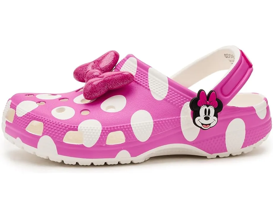 Кроксы Crocs Kids Disney Микки Маус с розовым бантом и стразами