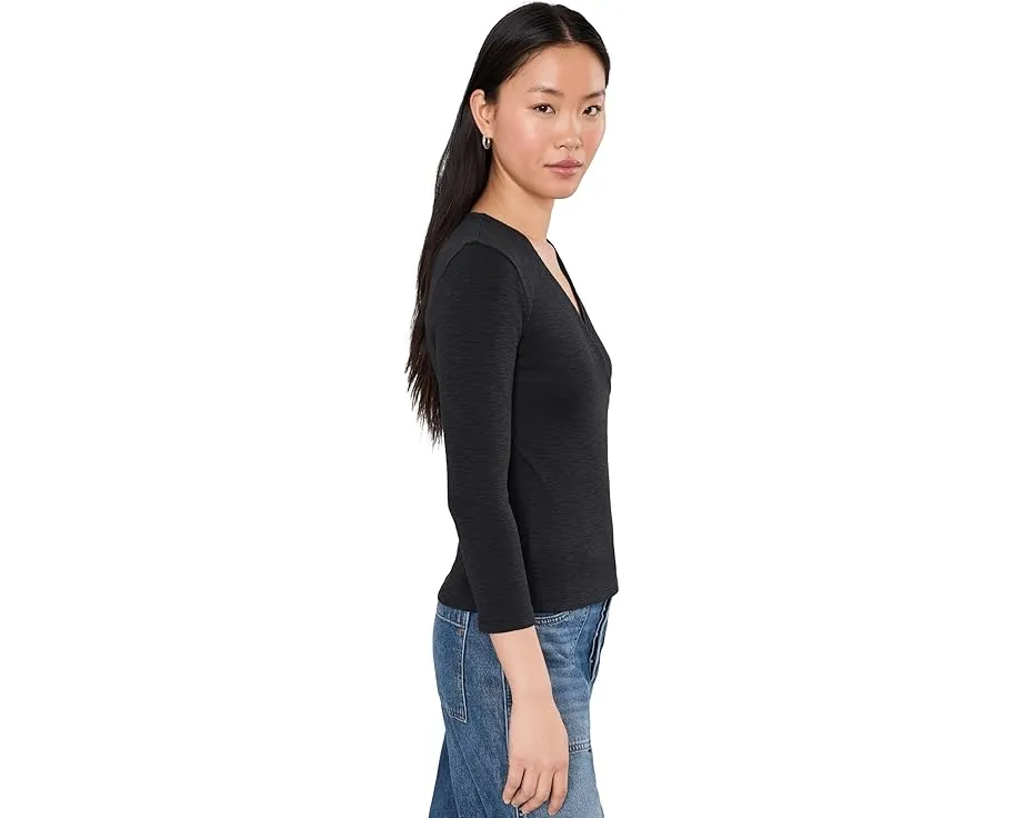 Блуза Lilla P с запахом и рукавом 3/4 из рубчатого слаба