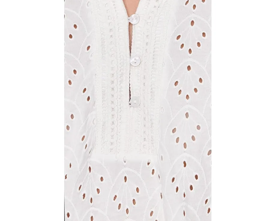 Топ с воротником-рюшей и ажурной вязкой Knit Eyelet от NIC+ZOE